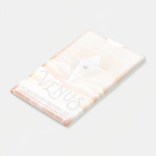 Retro Space Poster Observatory im Sonnensystem Post-it Klebezettel (angewinkelt)