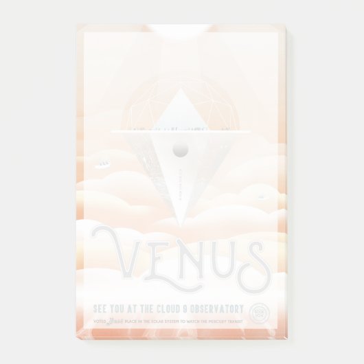 Retro Space Poster Observatory im Sonnensystem Post-it Klebezettel (Vorderseite)