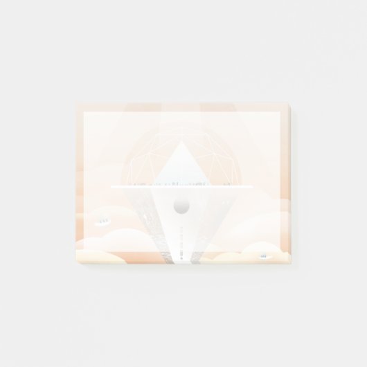 Retro Space Poster Observatory im Sonnensystem Post-it Klebezettel (Vorderseite)