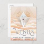 Retro Space Poster Observatory im Sonnensystem Postkarte (Vorne/Hinten)