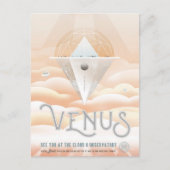 Retro Space Poster Observatory im Sonnensystem Postkarte (Vorderseite)