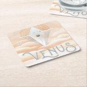 Retro Space Poster Observatory im Sonnensystem Rechteckiger Pappuntersetzer (angewinkelt)