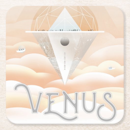 Retro Space Poster Observatory im Sonnensystem Rechteckiger Pappuntersetzer (Vorderseite)