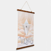 Retro Space Poster Observatory im Sonnensystem Wandteppich Mit Holzrahmen (Gewinkelt)