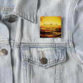 Retro Space Poster-Saturns Größter Mond, Titan. Button (Beispiel)