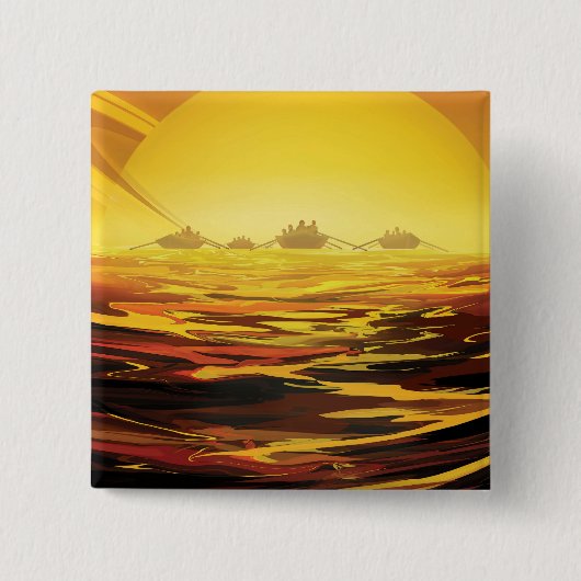 Retro Space Poster-Saturns Größter Mond, Titan. Button (Vorderseite)