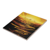 Retro Space Poster-Saturns Größter Mond, Titan. Fliese (Seite)