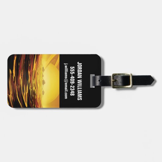 Retro Space Poster-Saturns Größter Mond, Titan. Gepäckanhänger (Vorderseite horizontal)