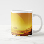 Retro Space Poster-Saturns Größter Mond, Titan. Jumbo-Tasse (Rechts)