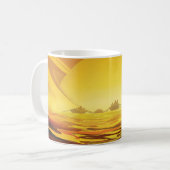 Retro Space Poster-Saturns Größter Mond, Titan. Kaffeetasse (Vorderseite Links)