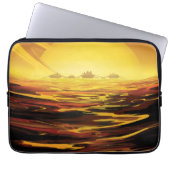 Retro Space Poster-Saturns Größter Mond, Titan. Laptopschutzhülle (Vorderseite)