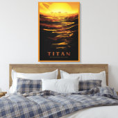 Retro Space Poster-Saturns Größter Mond, Titan. Leinwanddruck (Insitu (Schlafzimmer))