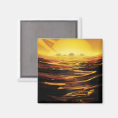 Retro Space Poster-Saturns Größter Mond, Titan. Magnet (Vorderseite/Rückseite)