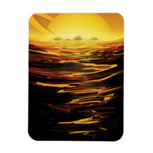 Retro Space Poster-Saturns Größter Mond, Titan. Magnet