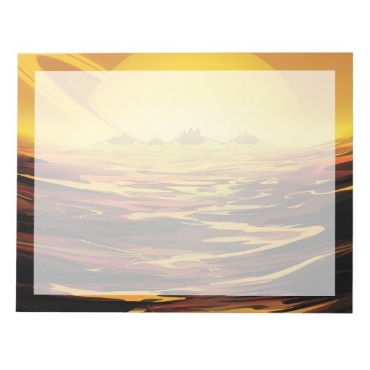 Retro Space Poster-Saturns Größter Mond, Titan. Notizblock (Vorderseite)