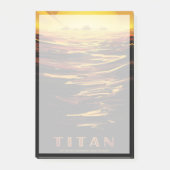 Retro Space Poster-Saturns Größter Mond, Titan. Post-it Klebezettel (Vorderseite)