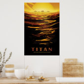 Retro Space Poster-Saturns Größter Mond, Titan. Poster (Küche)