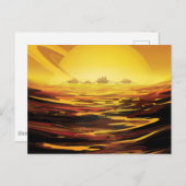 Retro Space Poster-Saturns Größter Mond, Titan. Postkarte (Vorne/Hinten)