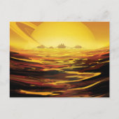 Retro Space Poster-Saturns Größter Mond, Titan. Postkarte (Vorderseite)