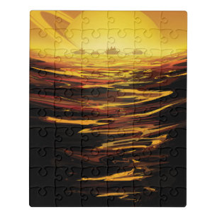 Retro Space Poster-Saturns Größter Mond, Titan. Puzzle