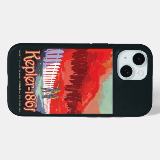 Retro Space Poster von Kepler-186f. Case-Mate iPhone Hülle (Rückseite (Horizontal))