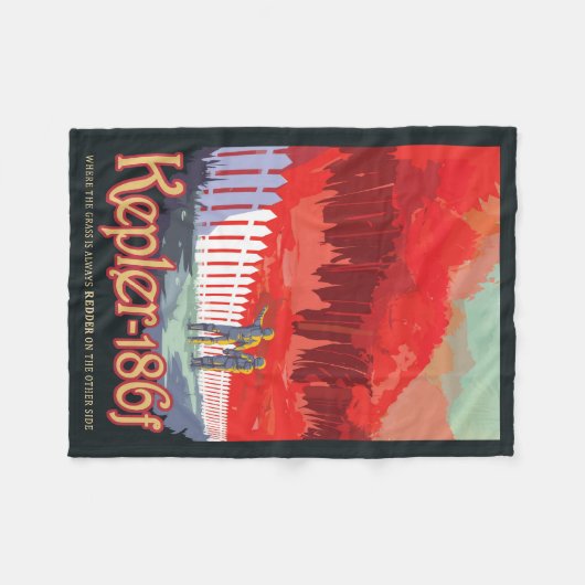 Retro Space Poster von Kepler-186f. Fleecedecke (Vorderseite (Horizontal))