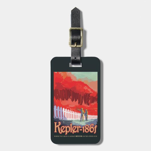 Retro Space Poster von Kepler-186f. Gepäckanhänger (Vorderseite vertikal)