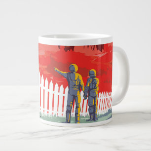 Retro Space Poster von Kepler-186f. Jumbo-Tasse
