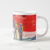 Retro Space Poster von Kepler-186f. Jumbo-Tasse (Rechts)