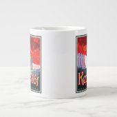 Retro Space Poster von Kepler-186f. Jumbo-Tasse (Vorderseite)