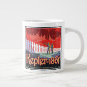Retro Space Poster von Kepler-186f. Jumbo-Tasse (Rechts)