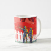 Retro Space Poster von Kepler-186f. Kaffeetasse (VorderseiteRechts)