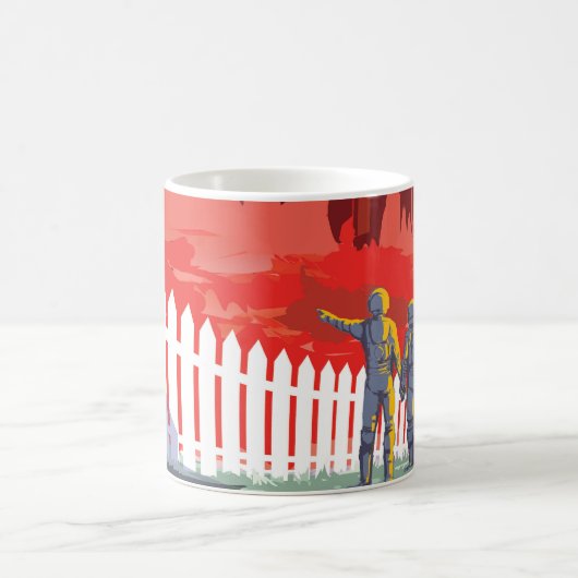 Retro Space Poster von Kepler-186f. Kaffeetasse (Mittel)