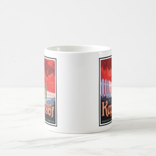 Retro Space Poster von Kepler-186f. Kaffeetasse (Mittel)