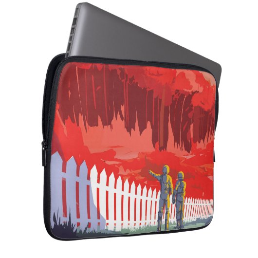 Retro Space Poster von Kepler-186f. Laptopschutzhülle (Vorne Rechts)