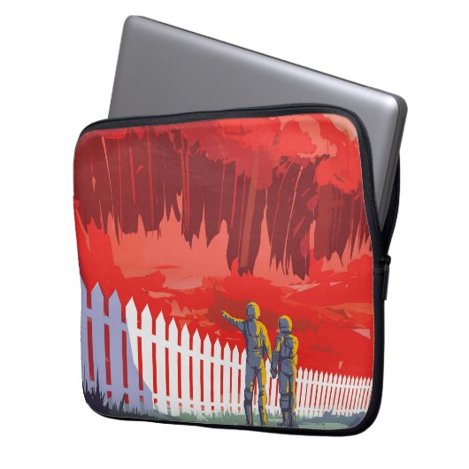 Retro Space Poster von Kepler-186f. Laptopschutzhülle (Vorderseite Links)