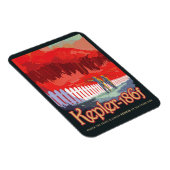 Retro Space Poster von Kepler-186f. Magnet (Rechte Seite)