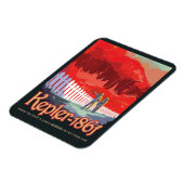 Retro Space Poster von Kepler-186f. Magnet (Linke Seite)