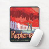 Retro Space Poster von Kepler-186f. Mousepad (Mit Mouse)
