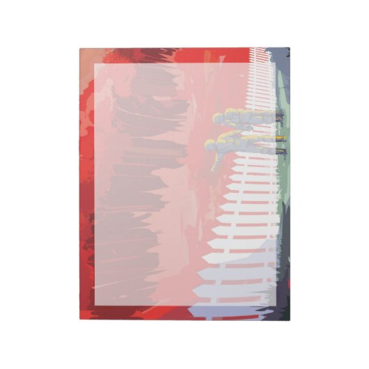 Retro Space Poster von Kepler-186f. Notizblock (Rotiert)