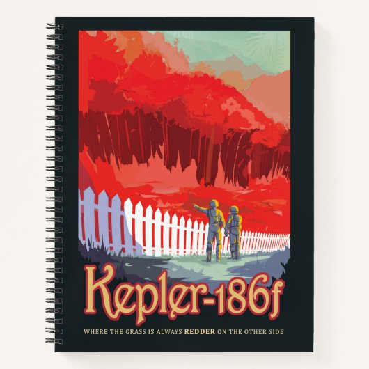 Retro Space Poster von Kepler-186f. Notizblock (Vorderseite)