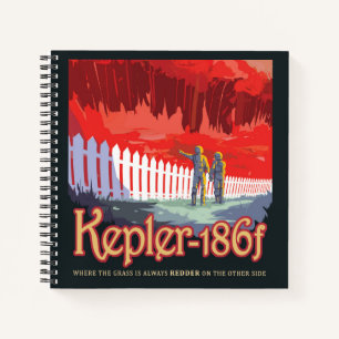 Retro Space Poster von Kepler-186f. Notizblock