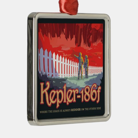Retro Space Poster von Kepler-186f. Ornament Aus Metall (Rechts)