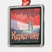 Retro Space Poster von Kepler-186f. Ornament Aus Metall (Links)