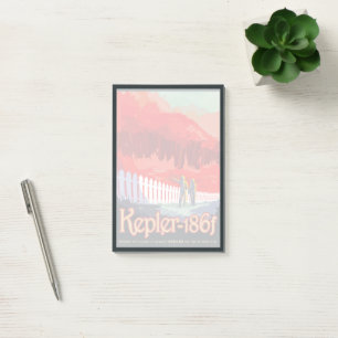 Retro Space Poster von Kepler-186f. Post-it Klebezettel