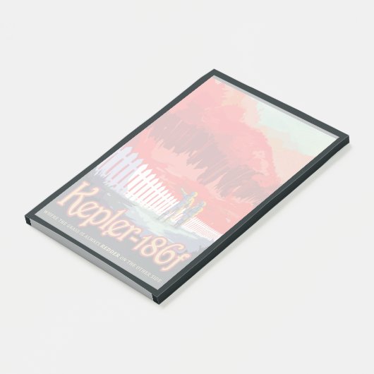 Retro Space Poster von Kepler-186f. Post-it Klebezettel (angewinkelt)