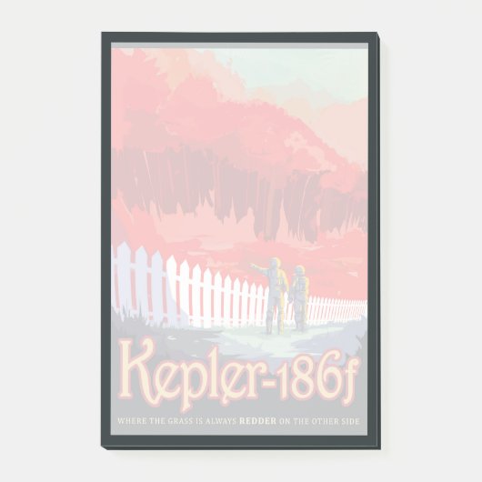 Retro Space Poster von Kepler-186f. Post-it Klebezettel (Vorderseite)