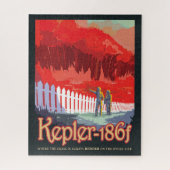 Retro Space Poster von Kepler-186f. Puzzle (Vertikal)