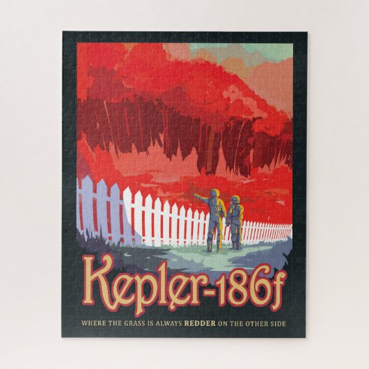 Retro Space Poster von Kepler-186f. Puzzle (Vertikal)