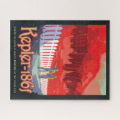 Retro Space Poster von Kepler-186f. Puzzle (Horizontal)